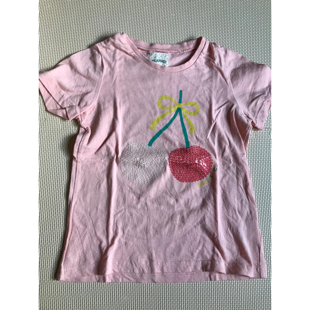 ブランシェス 120サイズ Tシャツ スパンコールさくらんぼ ピンク 子供