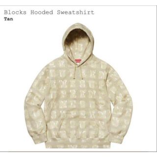 シュプリーム(Supreme)のシュプリーム BLOCKS HOODED SWEAT ブロックス フーディTAN(パーカー)