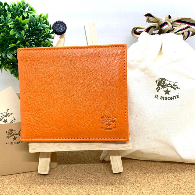 IL BISONTE(イルビゾンテ)の新品　イルビゾンテ IL BISONTE 二つ折り財布 ウォレット　オレンジ レディースのファッション小物(財布)の商品写真