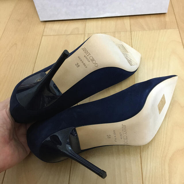 返品交換不可】 JIMMY CHOO - 【新品未使用】ジミーチュウ ネイビー