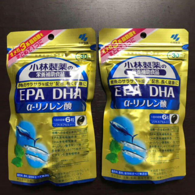 小林製薬(コバヤシセイヤク)の小林製薬 EPA、DHA+‪α‬リノレン酸 30日×2袋 食品/飲料/酒の健康食品(その他)の商品写真