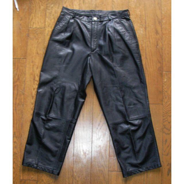 爆速黒字化 ☆年末限定割引 ビンテージ レザーパンツ M相当 送無 d164