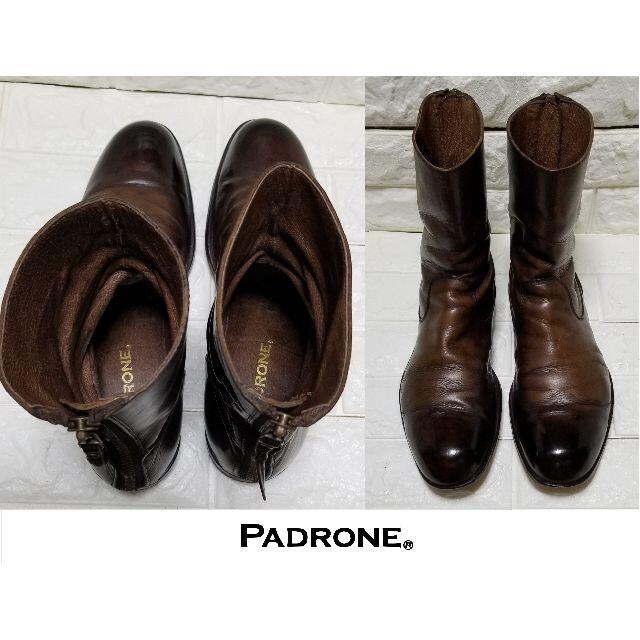 PADRONE(パドローネ)の✿PADRONE✿ ジップアップブーツ size42（約26.0cm）黒茶 メンズの靴/シューズ(ブーツ)の商品写真