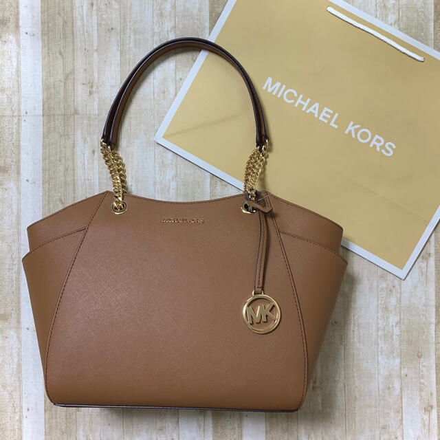 Michael Kors(マイケルコース)の新品未使用 マイケルコース ブラウン レザー Jet Set トートバッグ レディースのバッグ(トートバッグ)の商品写真