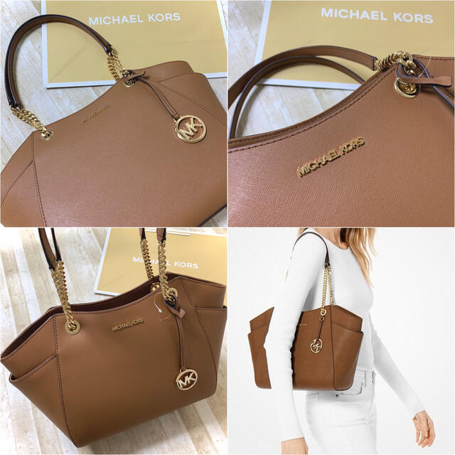 Michael Kors(マイケルコース)の新品未使用 マイケルコース ブラウン レザー Jet Set トートバッグ レディースのバッグ(トートバッグ)の商品写真