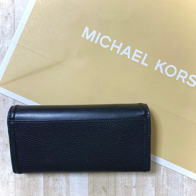 Michael Kors(マイケルコース)の新品未使用 マイケルコース ブラック MK ゴールド ロゴ レザー 長財布 レディースのファッション小物(財布)の商品写真