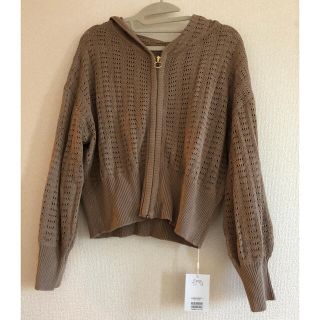 ナチュラルクチュール(natural couture)の新品タグ付き♡natural couture 透かしあみフードパーカー(パーカー)