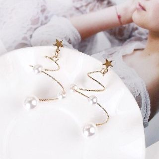 イエナ(IENA)の◆インポートピアス◆SALEラスト2◆クリスマスツリーみたいなスターパールピアス(ピアス)