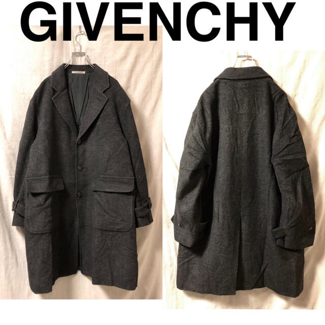 GIVENCHY アンゴラ混ウールチェスターコート　ダークグレー