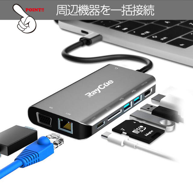 USB C HDMI タイプc アダプター スマホ/家電/カメラのPC/タブレット(PC周辺機器)の商品写真