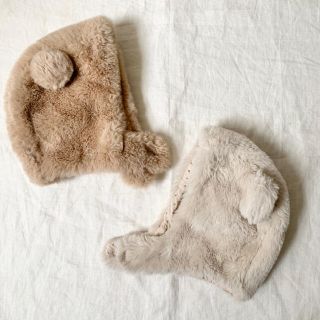 ザラキッズ(ZARA KIDS)のザラミニ zaramini フェイクファー くま耳 帽子 ボンネット 耳付き(帽子)