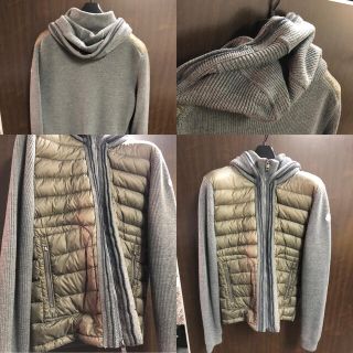 モンクレール(MONCLER)のモンクレール神戸大丸購入ニットダウンジャケットブルゾンL size(ダウンジャケット)