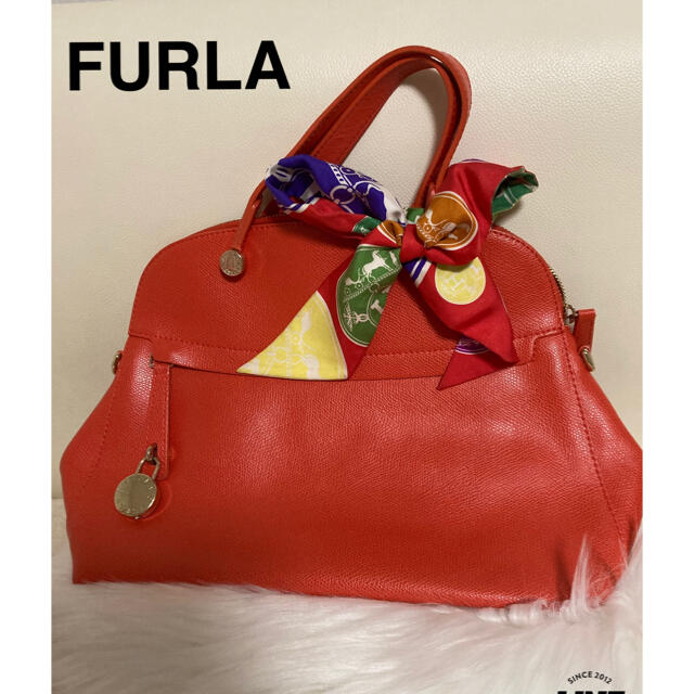 専用FURLA フルラ　ハンドバッグ  エルメススカーフつき