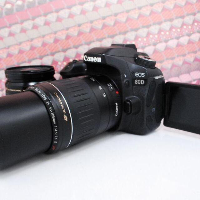 スマホ Canon - 極上品☆キャノン Canon EOS 80D 標準＆望遠ダブル