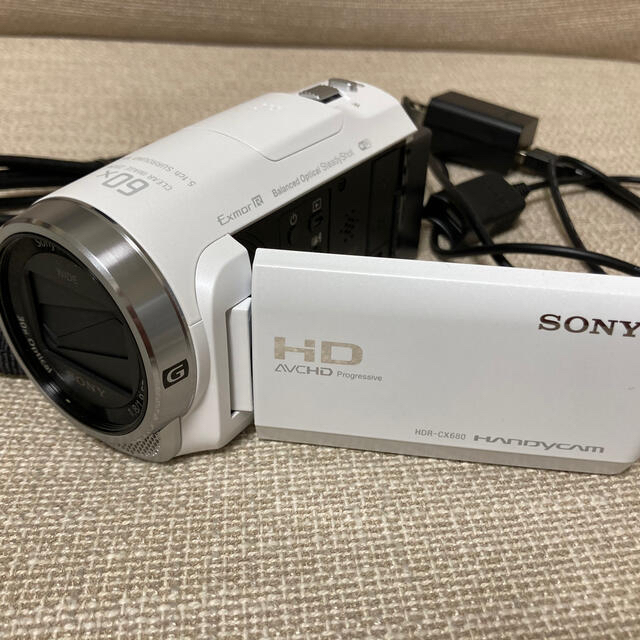 SONY ソニー HDR-CX680 ビデオカメラレコーダー ハンディカム 白カメラ