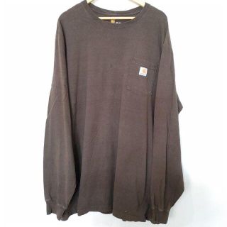 カーハート(carhartt)の無地T　カーハート　海外版　ロンtee ロゴ　ポケtee　XXL(Tシャツ/カットソー(七分/長袖))