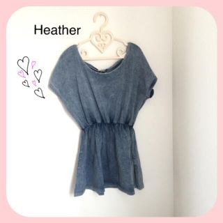 ヘザー(heather)のヘザー デニムワンピース(ミニワンピース)