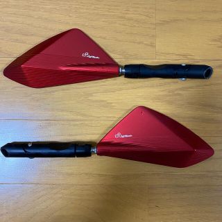 LighTech ライテック アルミニウム ミラー 左右セット レッド バイク