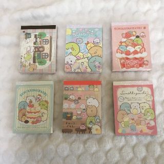 【新品・未使用】すみっコぐらし　メモ帳6冊(ノート/メモ帳/ふせん)