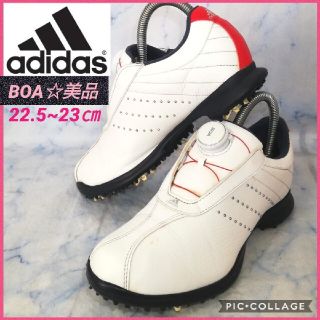 アディダス(adidas)のアディダス ボア ランニングホワイトゴルフシューズ レディース 23㎝【美品！】(シューズ)