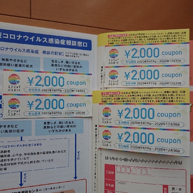 エンジョイパスポート 2,000円クーポン6枚 チケットの優待券/割引券(宿泊券)の商品写真