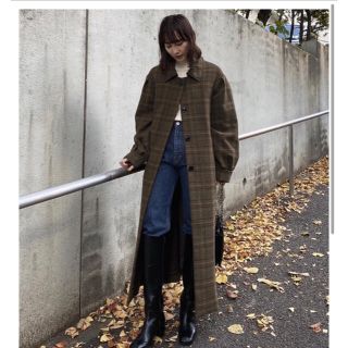 マウジー(moussy)の１週間だけセール！moussy新作BIG COLLAR CHECK コート(ロングコート)