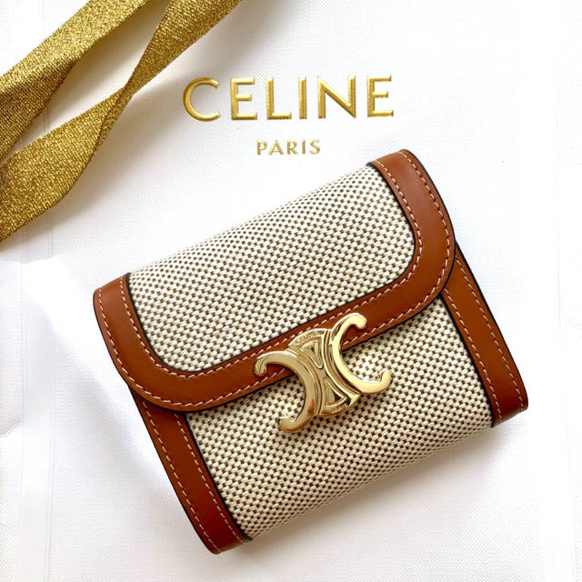 CELINE【本物・レア】Celine トリオンフ　フラップ　ウォレット