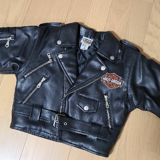 Harley Davidson(ハーレーダビッドソン)のハーレーダビッドソン　キッズ　レザージャケット キッズ/ベビー/マタニティのキッズ服男の子用(90cm~)(ジャケット/上着)の商品写真