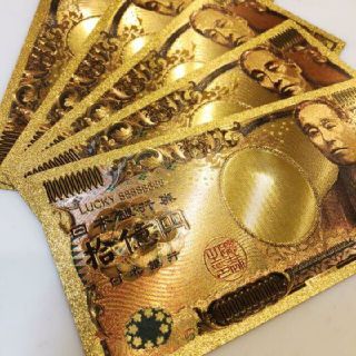 5枚セット✨金運UP✨k24 純金箔拾億円札✨シャネルやヴィトンのお財布に(長財布)