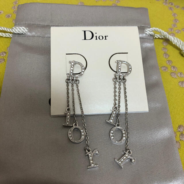 Christian Dior(クリスチャンディオール)のクリスチャンディオール　ロゴ　ラインストーン　ピアス レディースのアクセサリー(ピアス)の商品写真