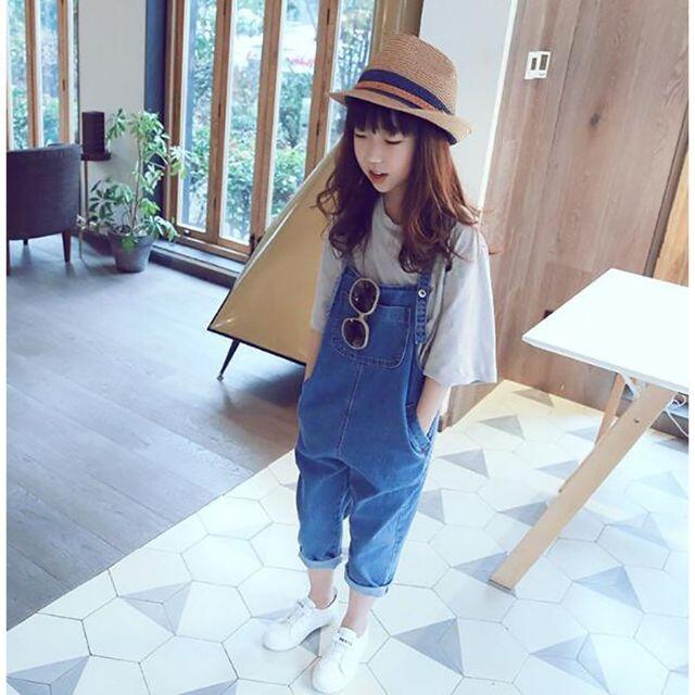 ☆大特価☆新品☆デニムサロペット オーバーオール　90㎝ キッズ/ベビー/マタニティのキッズ服女の子用(90cm~)(ワンピース)の商品写真