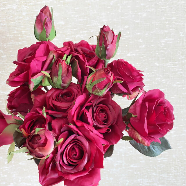 Francfranc(フランフラン)のアーティフィシャルフラワー（造花）パープル　紫　バラ　薔薇　花材 ハンドメイドのウェディング(ブーケ)の商品写真