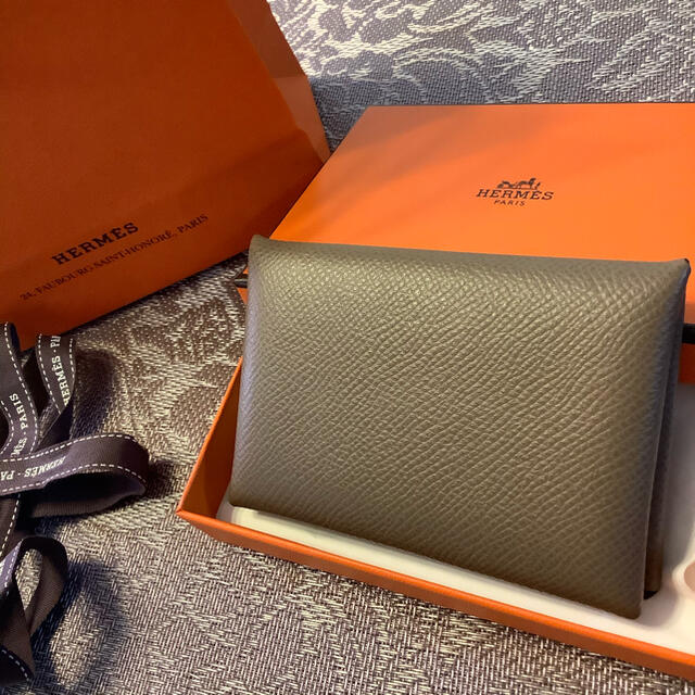 ☆ 美品 HERMES カルヴィ エトゥープ カードケース 名刺入れ ☆