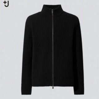 ジルサンダー(Jil Sander)のUNIQLO +j ミドルゲージリブフルジップセーター　ブラック S(ニット/セーター)