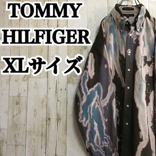 トミーヒルフィガー(TOMMY HILFIGER)の【トミーヒルフィガー】【XL】【ブリーチ加工】【胸元ロゴ刺繍】【シャツ】(シャツ)