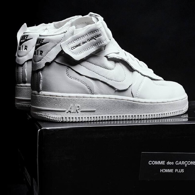 ナイキ ×コムデギャルソンオムプリュス/COMME des GARCONS HOMME PLUS 20AW AIR FORCE 1 MID DC3601-100 エアフォース1 ミッドスニーカー メンズ 25.5cm