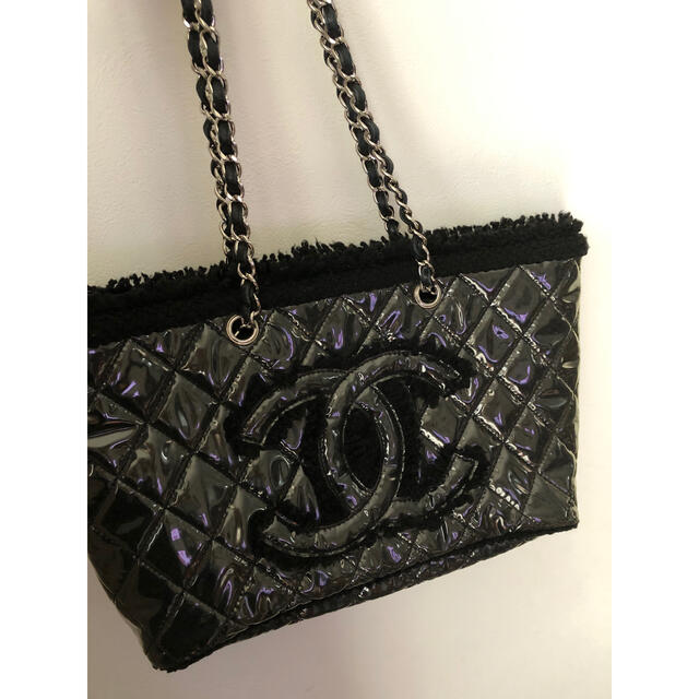 CHANEL シャネル チェーン パテント トートバッグ