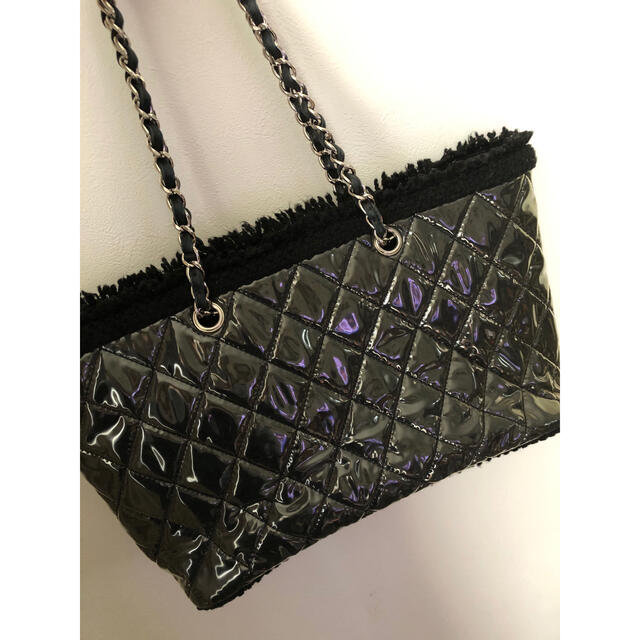 CHANEL シャネル チェーン パテント トートバッグ