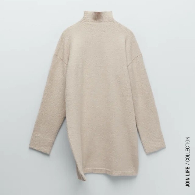 ZARA(ザラ)の新品 ZARA ハイネックニットワンピース⭐ レディースのワンピース(ひざ丈ワンピース)の商品写真