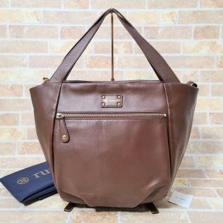 ラシット(Russet)の美品 ラシット ☆ レザー トートバッグ A4OK ラウンドデザイン 日本製(トートバッグ)