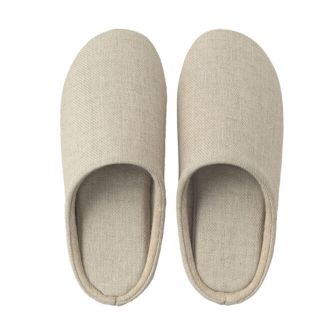 ムジルシリョウヒン(MUJI (無印良品))の【美品】無印良品 麻綾織 インソールクッションスリッパ 2足組(スリッパ/ルームシューズ)