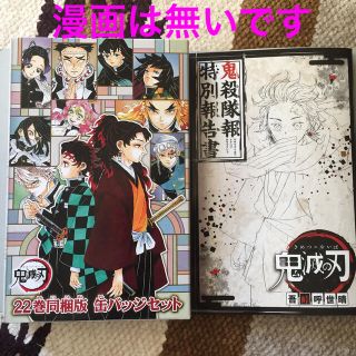 シュウエイシャ(集英社)の鬼滅の刃 缶バッジセット・小冊子付き同梱版！！ ２２ 特装版(少年漫画)