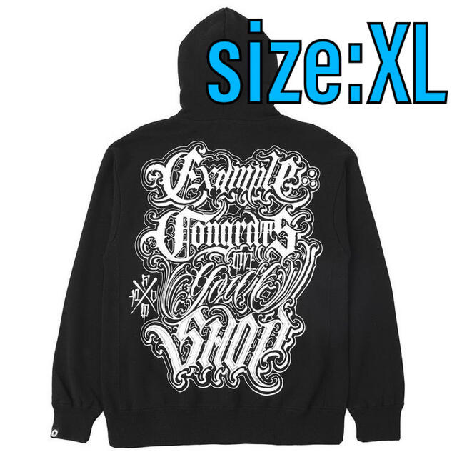 【XL/黒】EXAMPLE ROUND LOGO HOODIE LIMITED