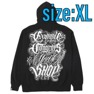 【XL/黒】EXAMPLE ROUND LOGO HOODIE LIMITED(パーカー)