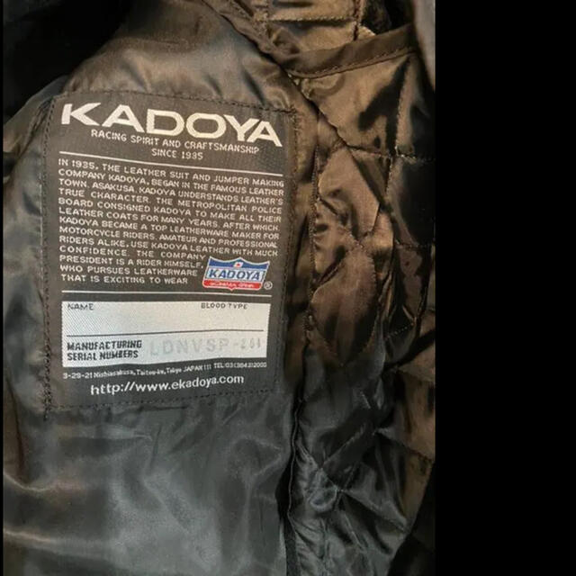 KADOYA K's LEATHER パデッドシングルライダース