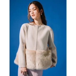 スノーブルー 最終値下げ‼︎CELFORD♡ニットエコファージャケット