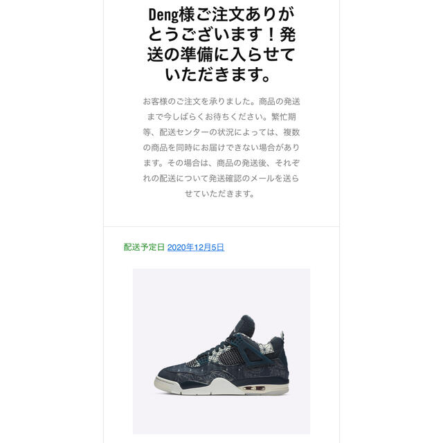 NIKE(ナイキ)のNike Air Jordan4 Deep Ocean 27.5cm メンズの靴/シューズ(スニーカー)の商品写真
