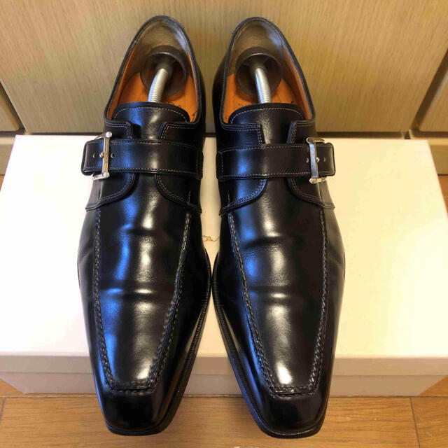 Santoni イタリア製 モンクストラップ uチップ 7-