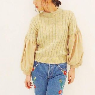 マウジー(moussy)のMOUSSY SWEAT COMBI VOLUME KNIT  ニット(ニット/セーター)