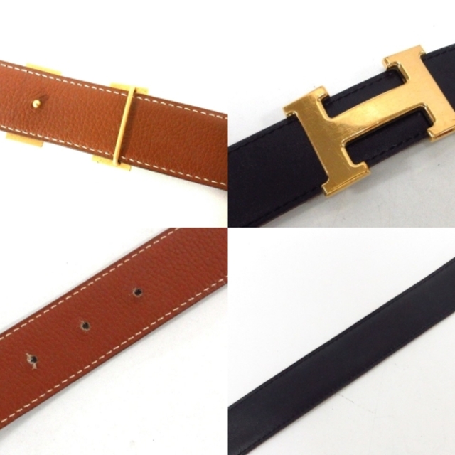 レザー】 Hermes - エルメス ベルト 75 Hベルト 黒×ブラウンの通販 by